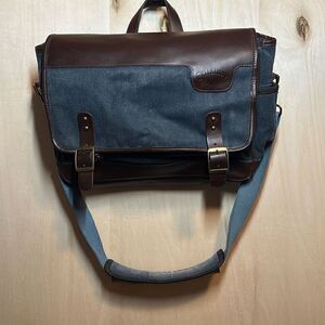 Callaway‎ Golf Travel Shoulder Laptop Messenger Bag Denim and Brown